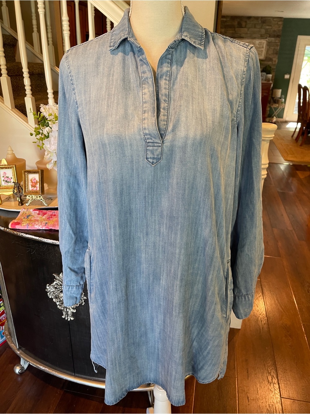 Anthropologie Cloth & Stone Chambray Dress size Small